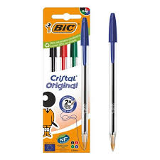 stylos BIC/Schneider (bleu, rouge, vert, noir)