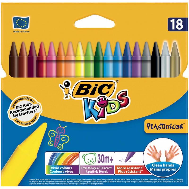 Pochette de 12 crayons de couleur PLASTIDECOR (BIC)